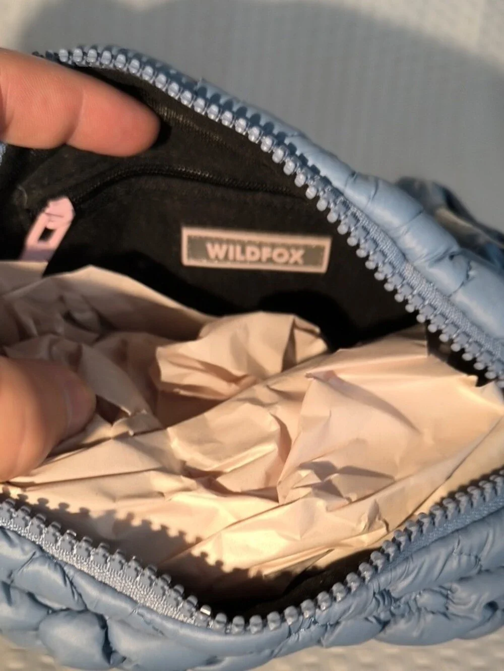 Wildfox HBWF-124-0022-54 Blue Quilted Floral Belt Bag